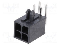 Socket; wire-board; male; Micro-Fit+; 3mm; PIN: 4; with contacts