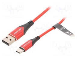Cable; USB 2.0; USB A plug,USB C plug; nickel plated; 2m; 480Mbps