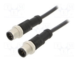 Cable: for sensors/automation; PIN: 5; M12-M12; 1m; plug; plug; 60V