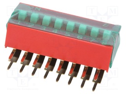 DIP SWITCH, 8POS, SPST, SLIDE, TH