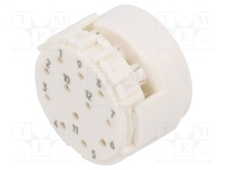 Connector: M23; contact insert; male; w/o contacts; PIN: 12; 200V