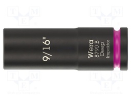 Socket; 6-angles,inch,socket spanner,impact; HEX 9/16"; 3/8"