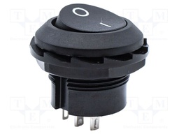 ROCKER; SPDT; Pos: 2; ON-ON; 6A/250VAC; black; none; Rcont max: 50mΩ