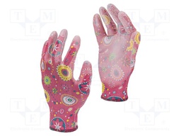 Protective gloves; Size: 8; pink; PU; tag