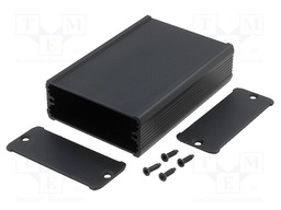 Enclosure: with panel; TUF; X: 69mm; Y: 100mm; Z: 28mm; aluminium