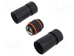 Coupler; shielded; Layout: 8p8c; black; for cable