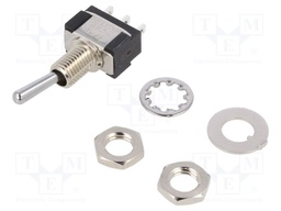 Switch: toggle; Pos: 2; SPDT; (ON)-ON; 6A/125VAC; 6A/6VDC; -45÷140°C