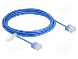 Patch cord; U/UTP; Cat: 6; RJ45 plug,both sides; 3m; PVC; blue