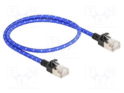Patch cord; U/FTP; Cat: 6a; RJ45 plug,both sides; 0.5m; textile