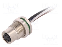 Connector: M8; female; PIN: 4; for panel mounting,front side nut