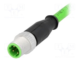 Plug; M12; PIN: 4; male; D code-Ethernet; 1.5m; Insulation: PVC
