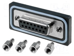 D-Sub; PIN: 15; socket; ED-EHD; female; Locking: screws; straight
