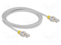 Patch cord; S/FTP; Cat: 6a; RJ45 plug,both sides; 2m; LSZH; grey