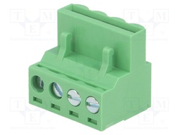 Pluggable terminal block; 5mm; ways: 4; angled 90°; plug; female
