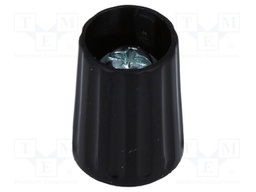 Knob; polyamide; Shaft d: 4mm; Ø10x13.7mm; black; Shaft: smooth