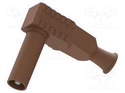 Connector: 4mm banana; plug; 20A; brown; insulated; nickel plated