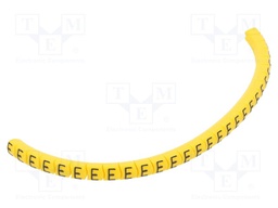 Markers for cables and wires; Label symbol: E; 1.3÷3mm; PVC; PA