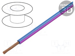 Wire; LgY; stranded; Cu; 1mm2; blue-pink; PVC; 300/500V; 100m