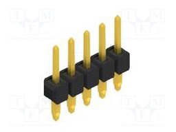 Connector: pin strips; pin header; male; PIN: 5; 2.54mm; THT; 1x5