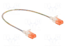 Patch cord; U/UTP; Cat: 6a; RJ45 plug,both sides; 0.3m; PVC; 28AWG