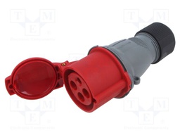 Connector: AC supply 3-phase; plug; female; straight; for cable