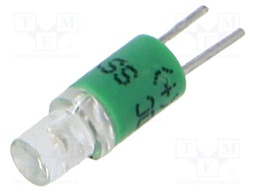 LED lamp; green; 28VDC; 28VAC; No.of diodes: 1; 19