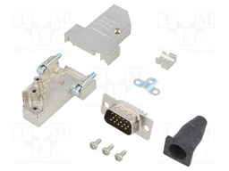 D-Sub; PIN: 15; plug; male; shielded,stamped and formed contacts