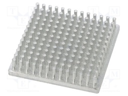 Heatsink: extruded; grilled; natural; L: 50mm; W: 50mm; H: 10mm; plain