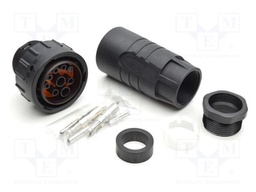 Connector: circular; plug; female; 90A; 24V; PIN: 9; IP67; straight