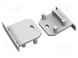 Cap for LED profiles; silver; ABS; Application: DEEP10