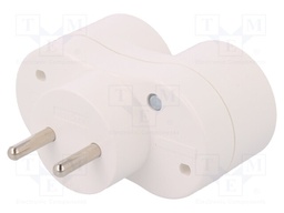 Connector: AC supply; splitter; Layout: 2P; Type: round; white; 16A
