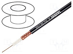 Wire: coaxial; RG59-flex; 1x75Ω; stranded; OFC; PVC; black; 100m