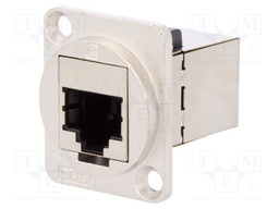 Coupler; FT; Cat: 6a; shielded; Layout: 8p8c; 19x24mm; Colour: silver