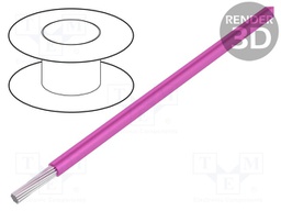 Wire; TLY; stranded; Cu; 0.35mm2; pink; PVC; 150V; 500m; Class: 5