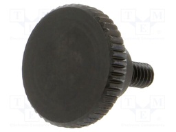 Knob; Ø: 9mm; Ext.thread: M2; 4mm; H: 5.3mm; steel; knurled