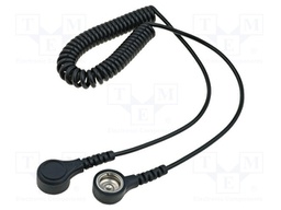 Coiled ground cord with press stud; ESD; 1MΩ; 1.5m