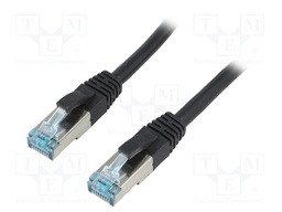 Patch cord; S/FTP; 6a; stranded; Cu; PUR; black; 10m; halogen free