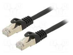 Patch cord; S/FTP; 6a; solid; Cu; LSZH; black; 10m; 27AWG; Cablexpert