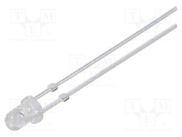 LED; 3mm; yellow; 4200÷5800mcd; 30°; Front: convex; 2.1÷2.6VDC; 78mW