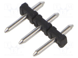 Pin strips; straight; 5mm; ways: 3; on PCBs; THT; pin header; tinned