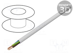 Wire; OMY; round; stranded; Cu; 3x1,5mm2; PVC; white; 300V; Class: 5