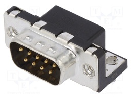 D-Sub; PIN: 9; socket; LD; male; Locking: screws; angled 90°; THT