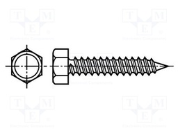 Screw; 6,3x32; Head: hexagonal; none; hardened steel; zinc; BN: 2707