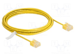 Patch cord; U/UTP; Cat: 6; RJ45 plug,both sides; 3m; PVC; yellow