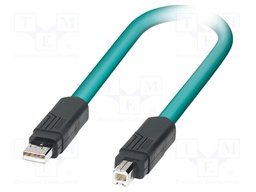 Cable; USB 2.0; USB A plug,USB B plug; 5m; light blue; Cu; PUR