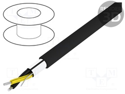 Twinaxial Cable, Datalene® Insulated, 22 AWG, Black, 1000 ft, 304.8 m