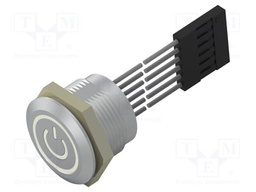 Switch: capacitive; Pos: 2; SPST; 1A/24VDC; IP68; OFF-(ON); RGB