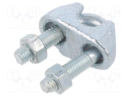 Rope clamp wire; steel; for rope; Ørope: 6mm; zinc