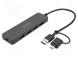 Hub USB; USB A socket x4,USB A plug,USB C socket,USB C plug