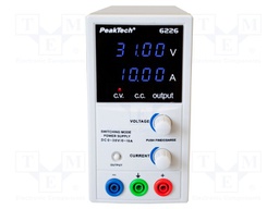 Power supply: laboratory; switched-mode,single-channel; 0÷30VDC